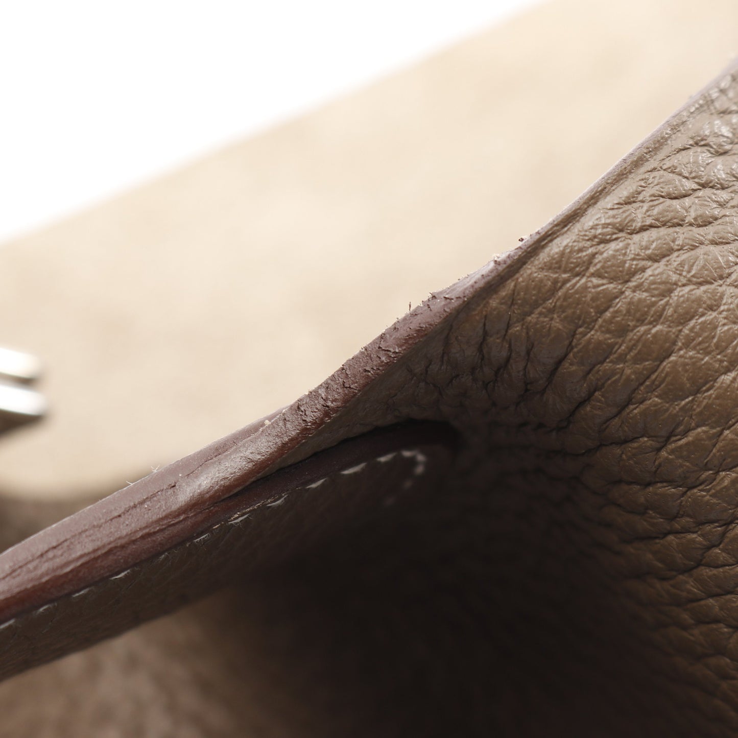ピコタンロックMM エトゥープ ハンドバッグ トリヨクレマンス グレーベージュ シルバー金具 R刻印 エルメス バッグ HERMES