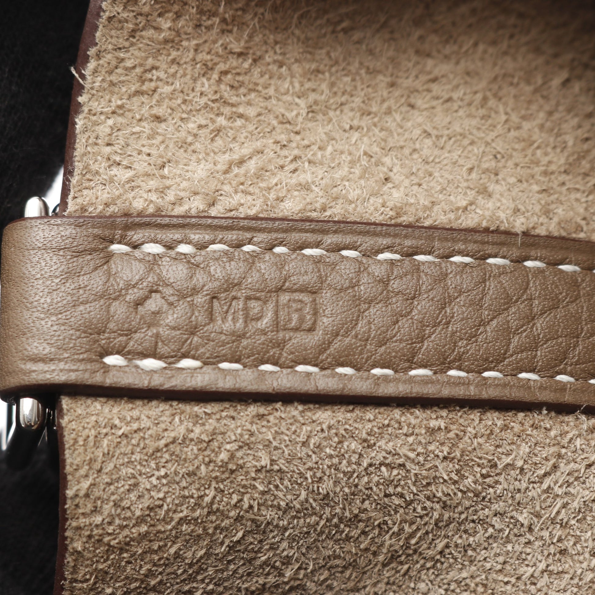 ピコタンロックMM エトゥープ ハンドバッグ トリヨクレマンス グレーベージュ シルバー金具 R刻印 エルメス バッグ HERMES