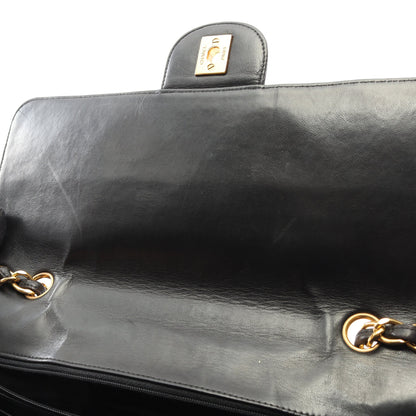 デカマトラッセ30 シングルフラップ Wチェーンショルダーバッグ ラムスキン ブラック ゴールド金具 シャネル バッグ CHANEL