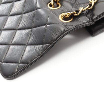 デカマトラッセ30 シングルフラップ Wチェーンショルダーバッグ ラムスキン ブラック ゴールド金具 シャネル バッグ CHANEL