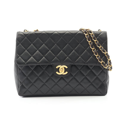 デカマトラッセ30 シングルフラップ Wチェーンショルダーバッグ ラムスキン ブラック ゴールド金具 シャネル バッグ CHANEL