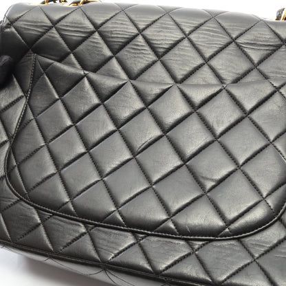 デカマトラッセ30 シングルフラップ Wチェーンショルダーバッグ ラムスキン ブラック ゴールド金具 シャネル バッグ CHANEL