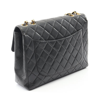 デカマトラッセ30 シングルフラップ Wチェーンショルダーバッグ ラムスキン ブラック ゴールド金具 シャネル バッグ CHANEL