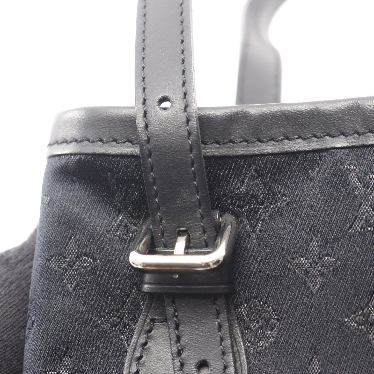 リトルバケット モノグラムサテン ハンドバッグ サテン レザー ブラック ルイヴィトン バッグ LOUIS VUITTON
