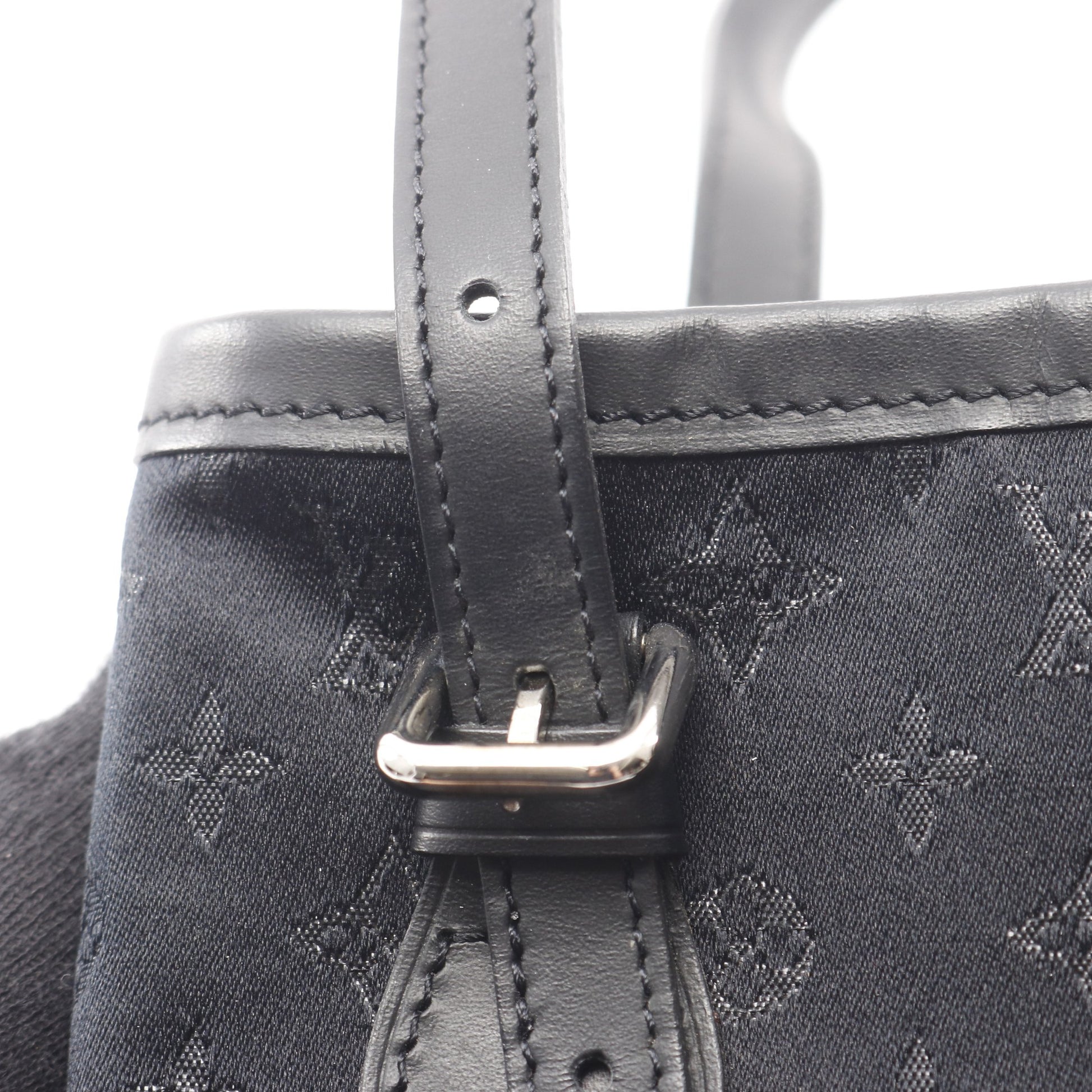 リトルバケット モノグラムサテン ハンドバッグ サテン レザー ブラック ルイヴィトン バッグ LOUIS VUITTON