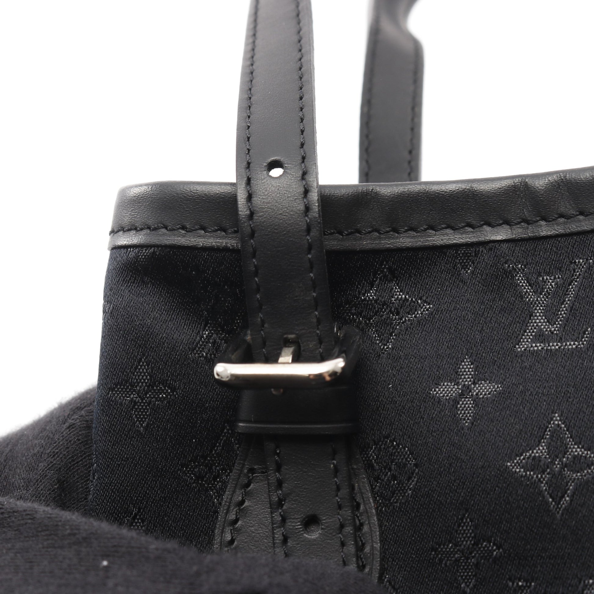 リトルバケット モノグラムサテン ハンドバッグ サテン レザー ブラック ルイヴィトン バッグ LOUIS VUITTON