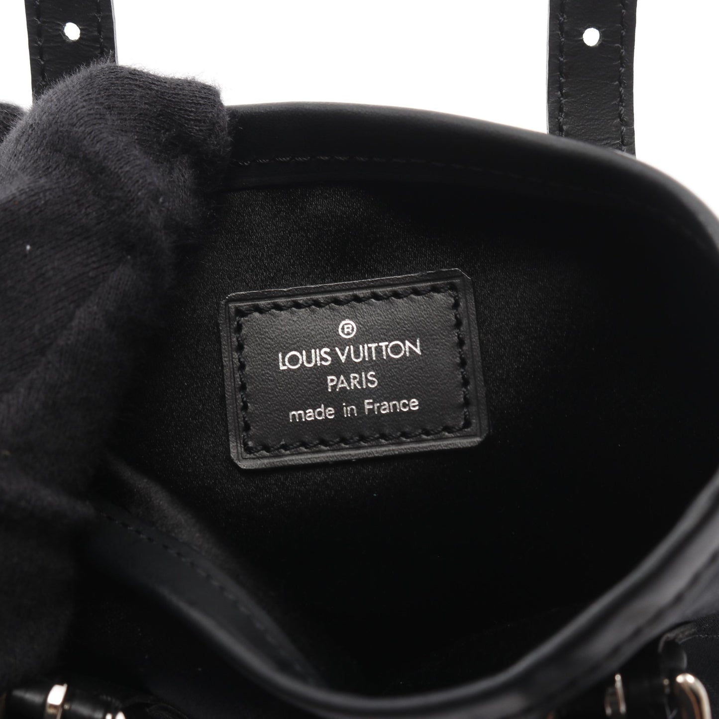 リトルバケット モノグラムサテン ハンドバッグ サテン レザー ブラック ルイヴィトン バッグ LOUIS VUITTON