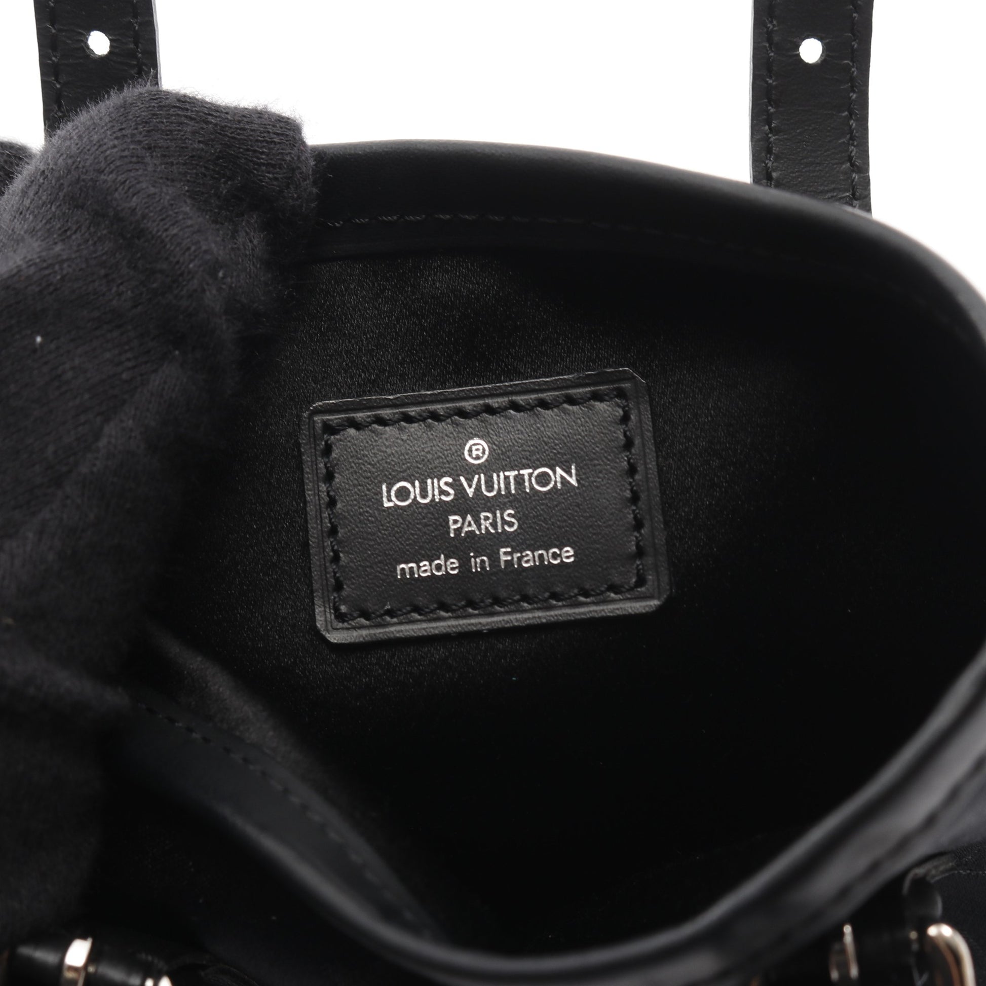 リトルバケット モノグラムサテン ハンドバッグ サテン レザー ブラック ルイヴィトン バッグ LOUIS VUITTON