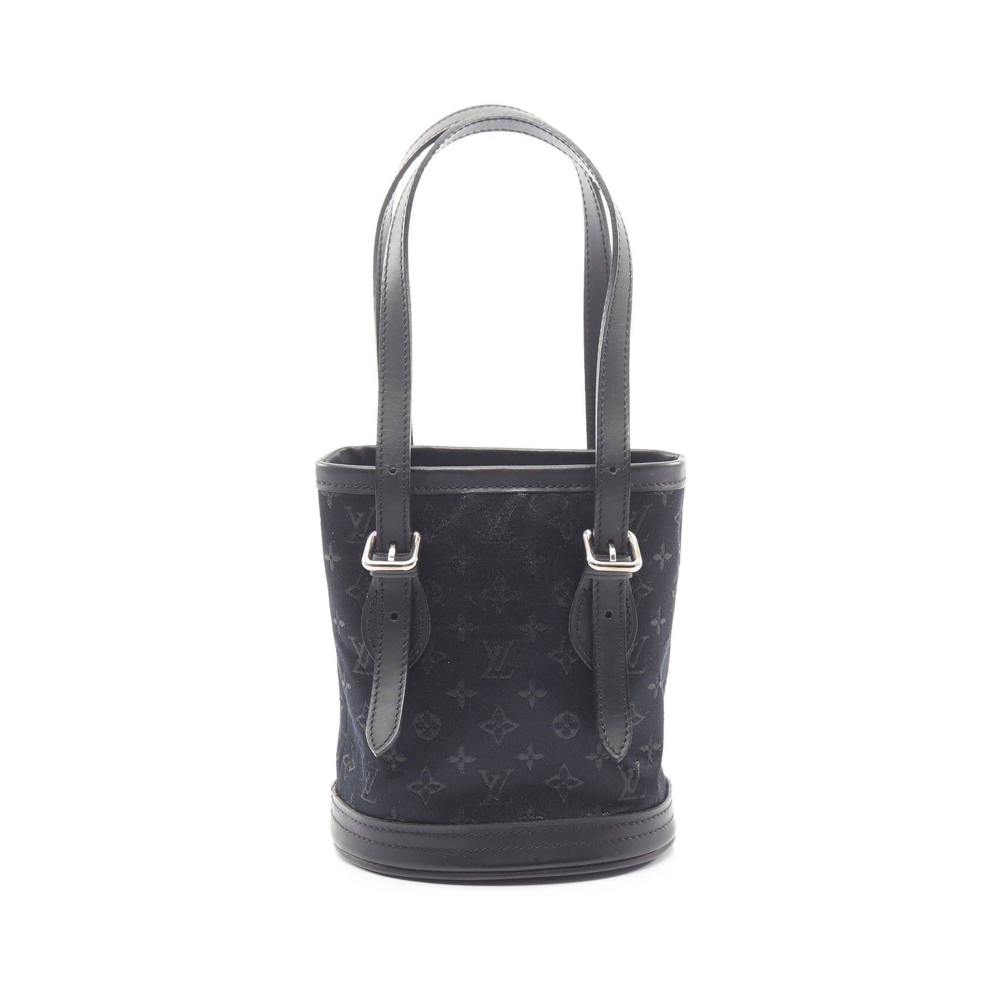 リトルバケット モノグラムサテン ハンドバッグ サテン レザー ブラック ルイヴィトン バッグ LOUIS VUITTON