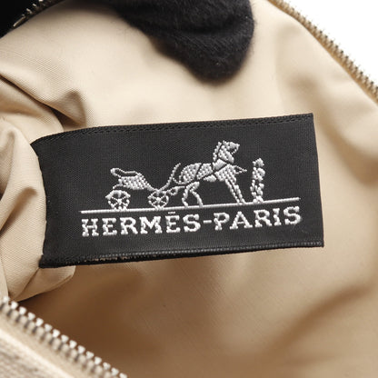 ボリードポーチ20 ポーチ キャンバス レザー ライトベージュ シルバー金具 エルメス 財布・小物 HERMES