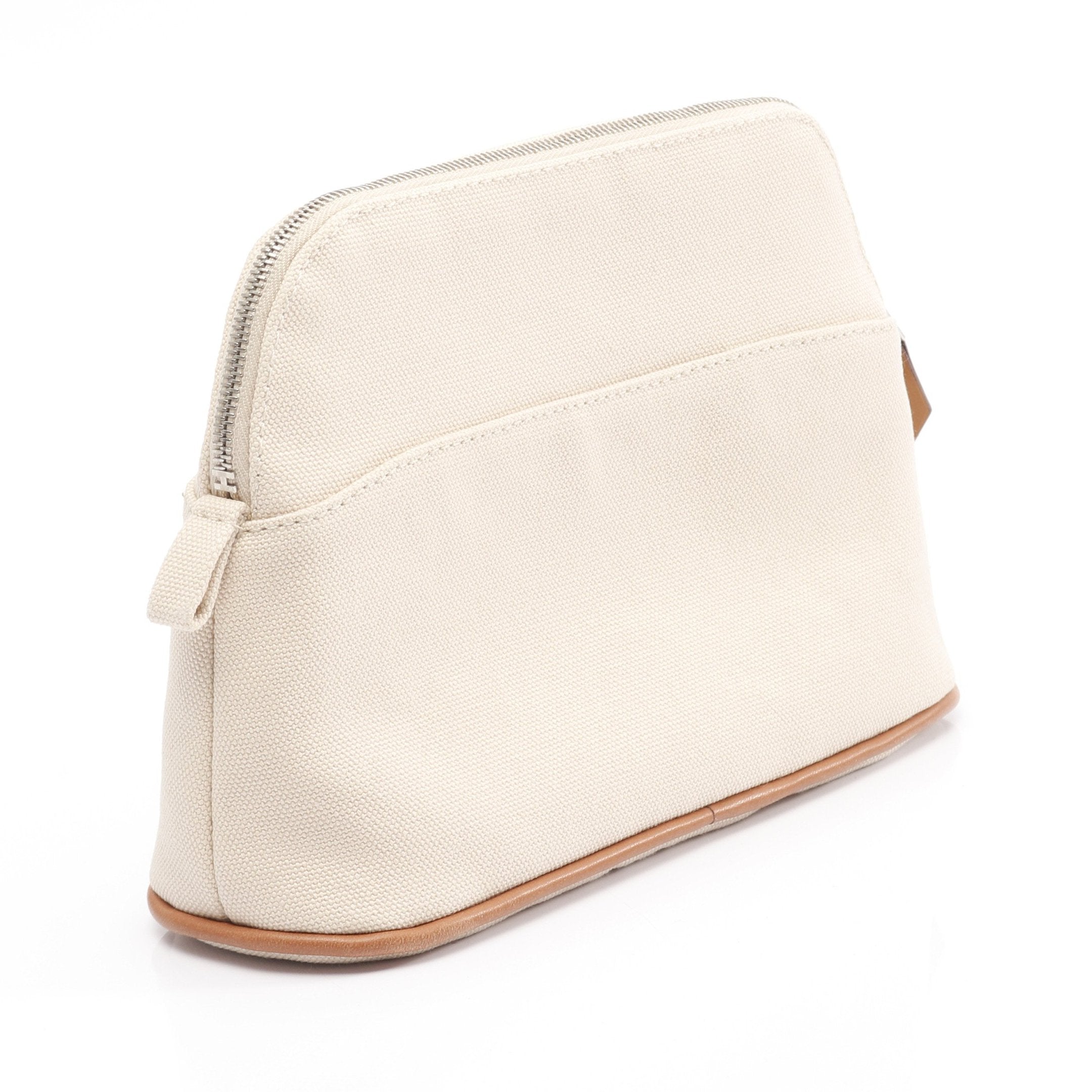 ボリードポーチ20 ポーチ キャンバス レザー ライトベージュ シルバー