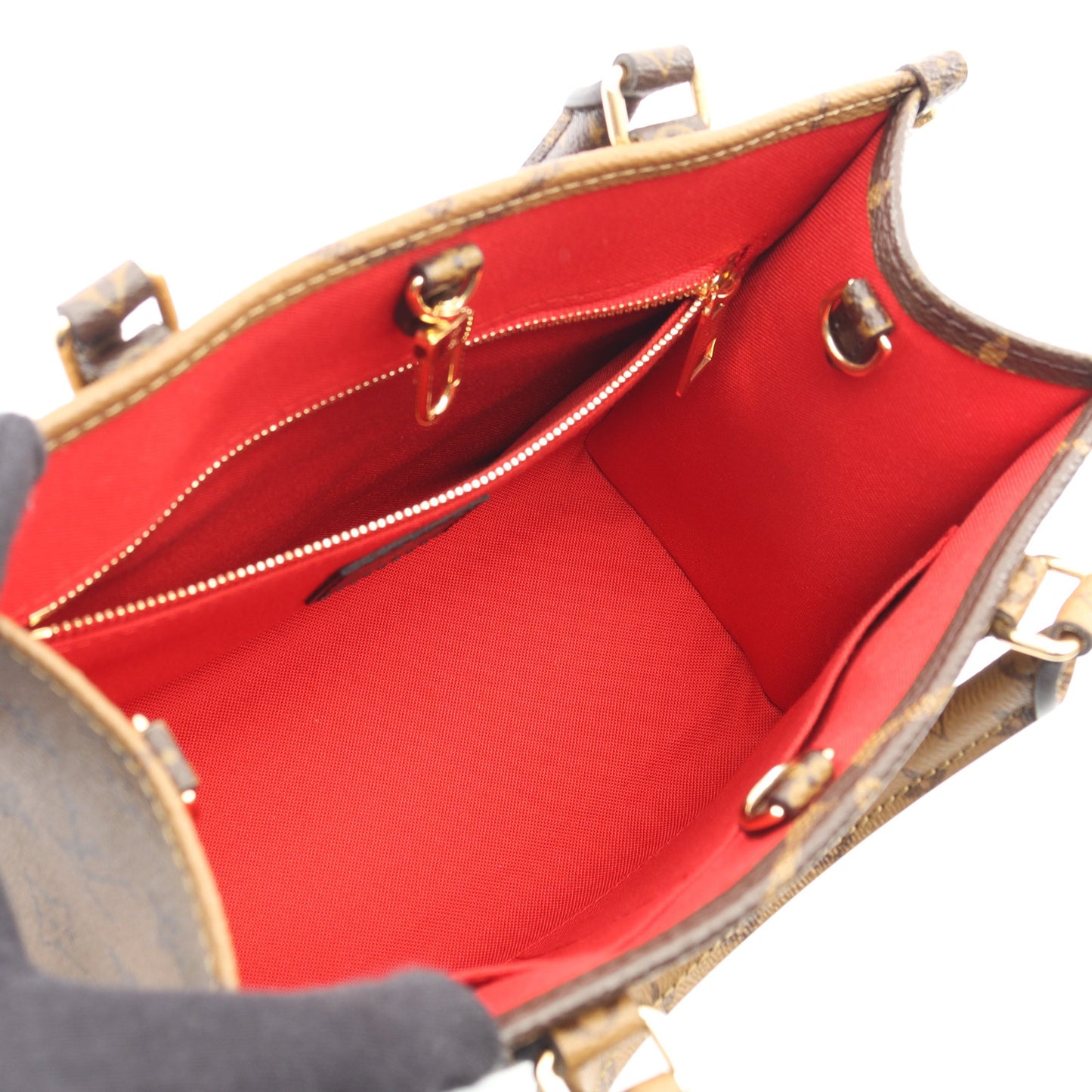 オンザゴーPM モノグラムジャイアント リバース ハンドバッグ PVC ブラウン ベージュ 2WAY ルイヴィトン バッグ LOUIS VUITTON