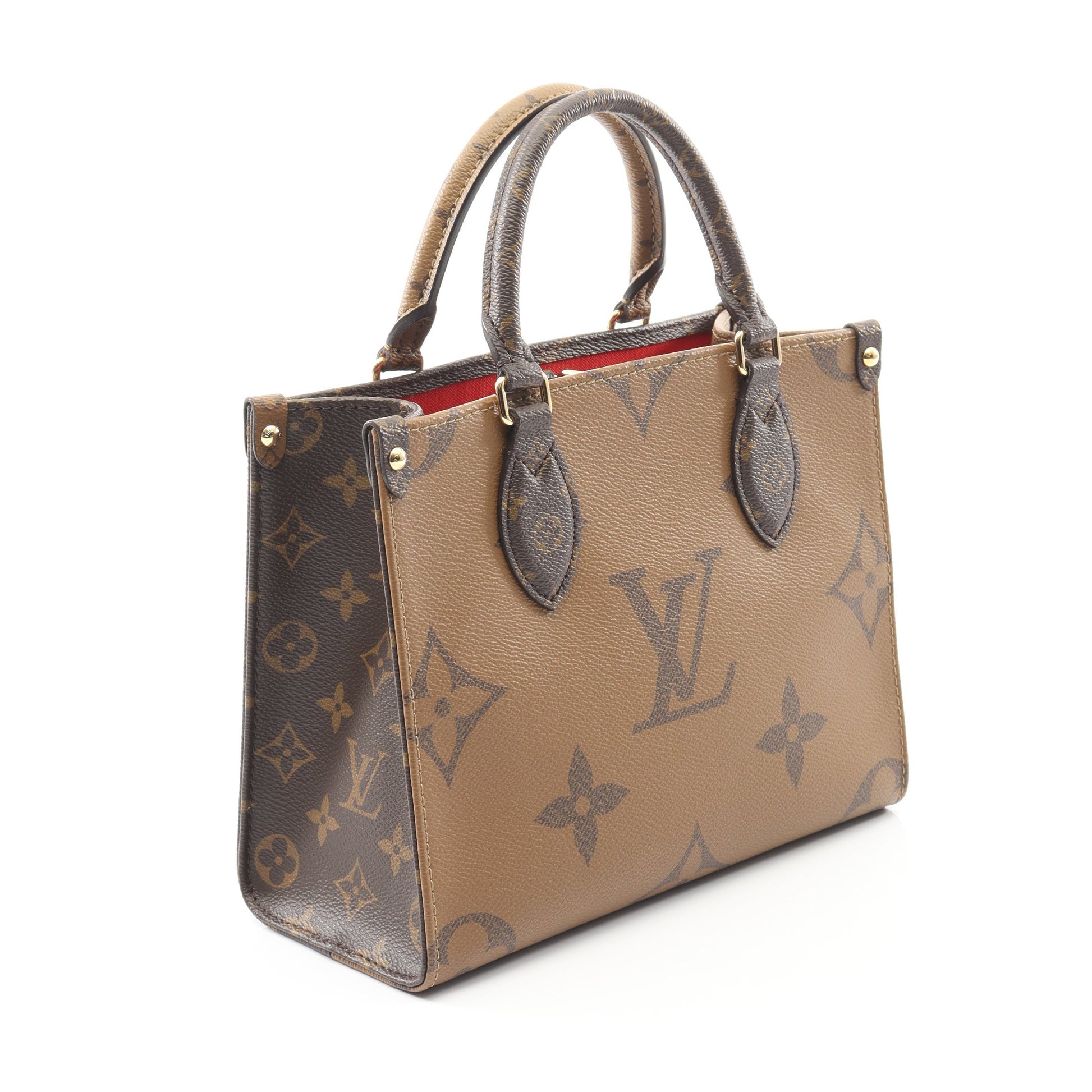 オンザゴーPM モノグラムジャイアント リバース ハンドバッグ PVC ブラウン ベージュ 2WAY ルイヴィトン バッグ LOUIS VUITTON