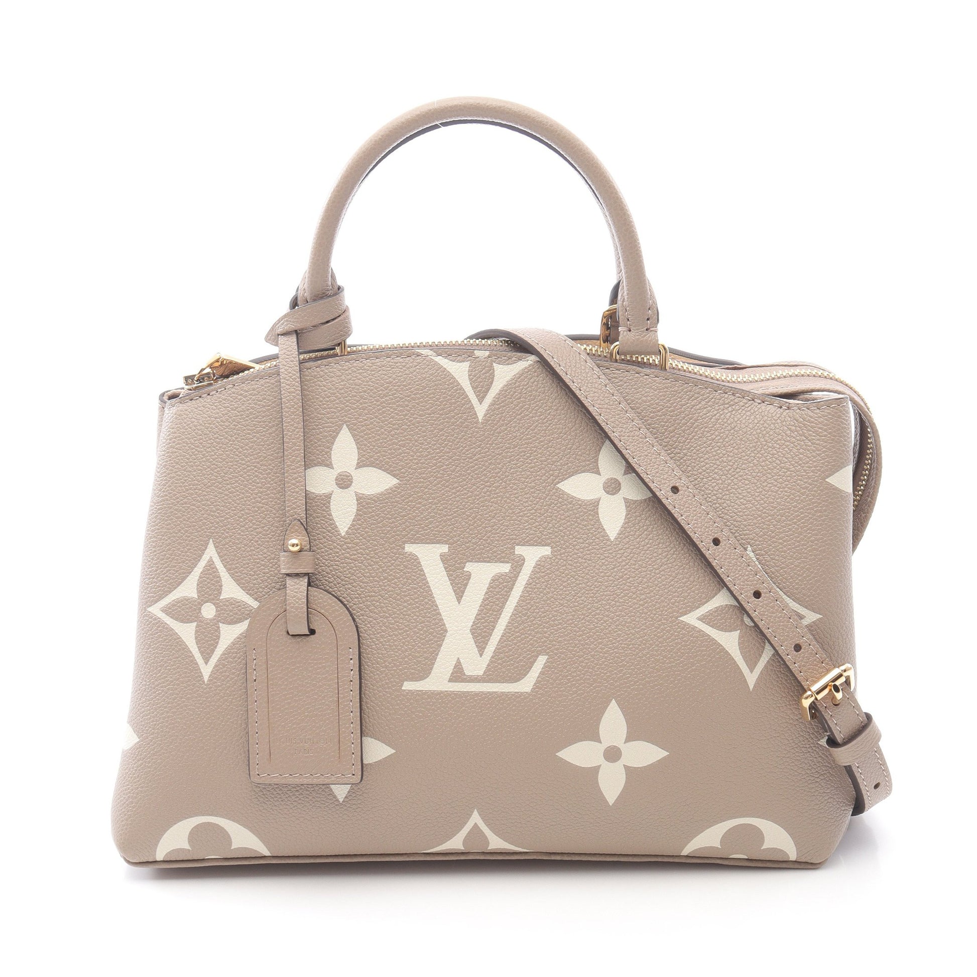 プティ パレPM モノグラムアンプラント トゥルトレール クレーム ハンドバッグ レザー グレーベージュ 2WAY ルイヴィトン バッグ LOUIS VUITTON