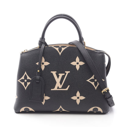プティ パレPM バイカラーモノグラムアンプラント ハンドバッグ レザー ブラック ベージュ 2WAY ルイヴィトン バッグ LOUIS VUITTON
