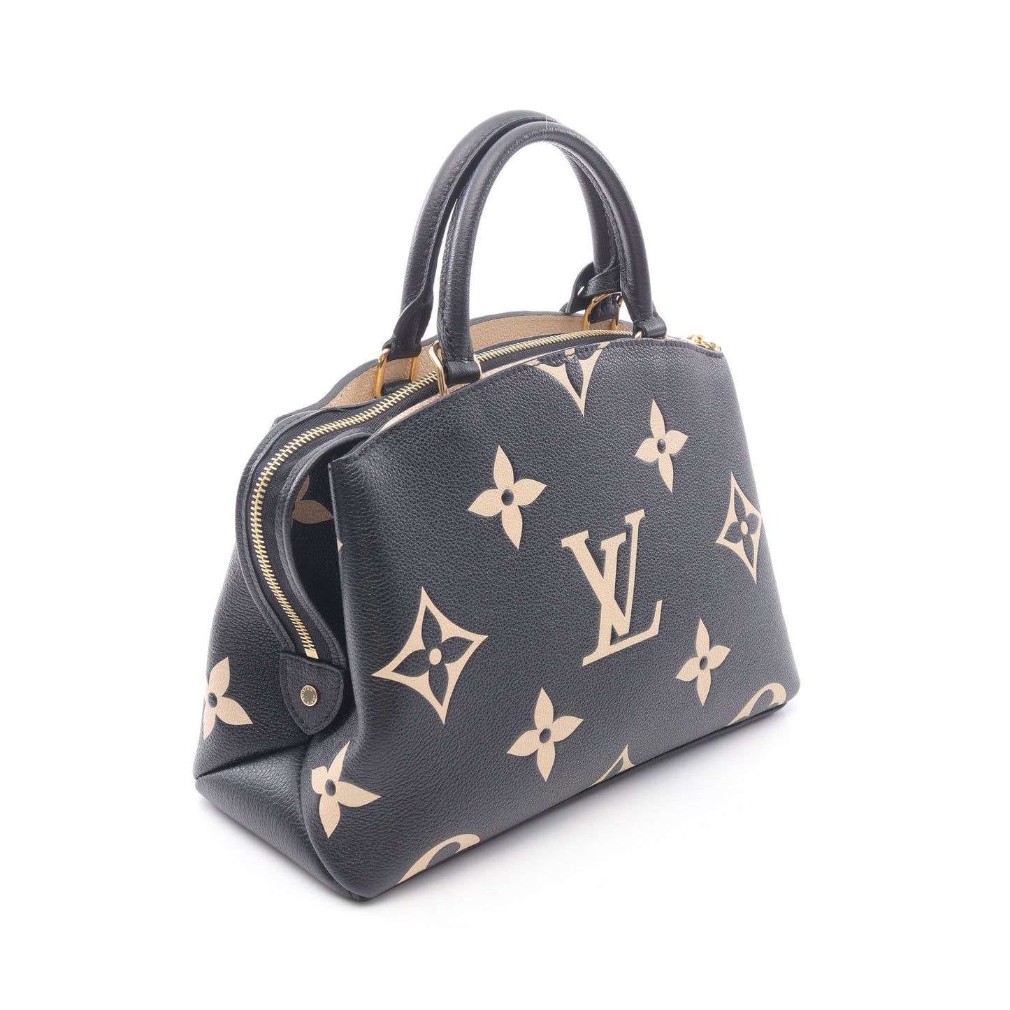プティ パレPM バイカラーモノグラムアンプラント ハンドバッグ レザー ブラック ベージュ 2WAY ルイヴィトン バッグ LOUIS VUITTON