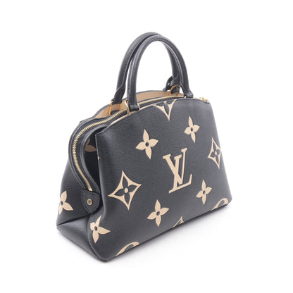 プティ パレPM バイカラーモノグラムアンプラント ハンドバッグ レザー ブラック ベージュ 2WAY ルイヴィトン バッグ LOUIS VUITTON