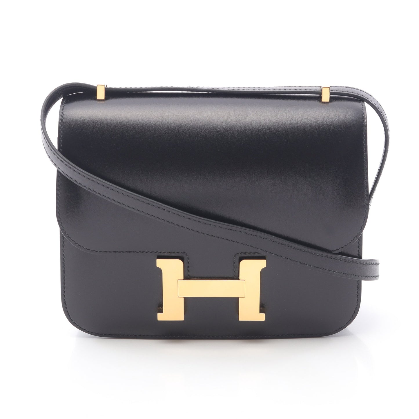 コンスタンス3 ミニ ショルダーバッグ ボックスカーフ ブラック ゴールド金具 Z刻印 エルメス バッグ HERMES