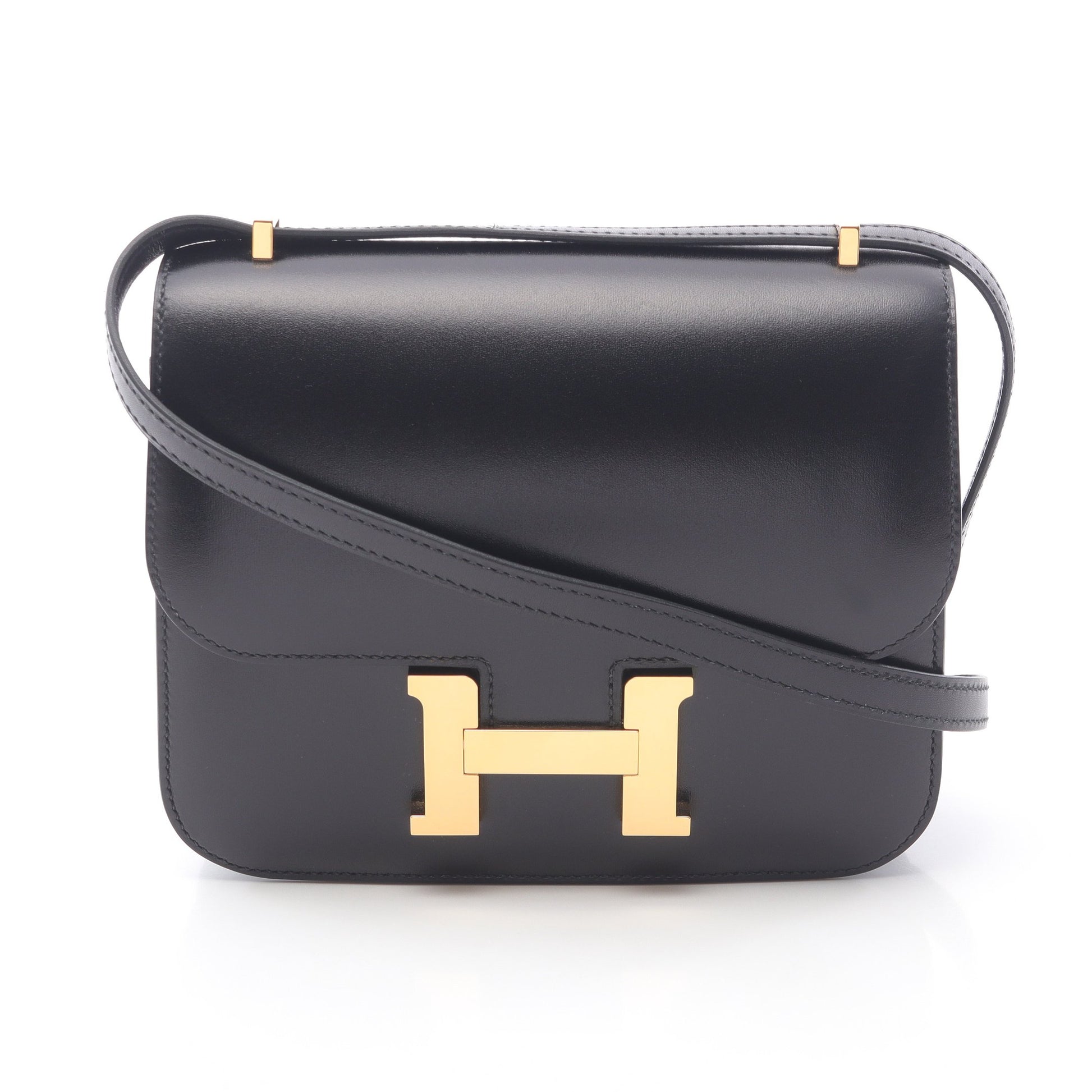 コンスタンス3 ミニ ショルダーバッグ ボックスカーフ ブラック ゴールド金具 Z刻印 エルメス バッグ HERMES