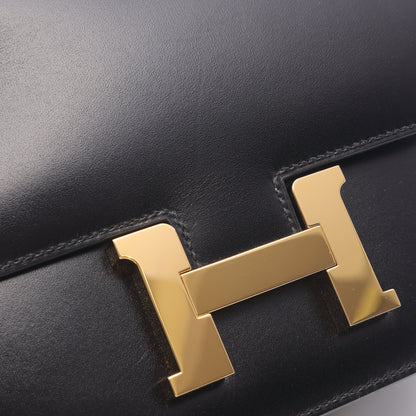 コンスタンス3 ミニ ショルダーバッグ ボックスカーフ ブラック ゴールド金具 Z刻印 エルメス バッグ HERMES