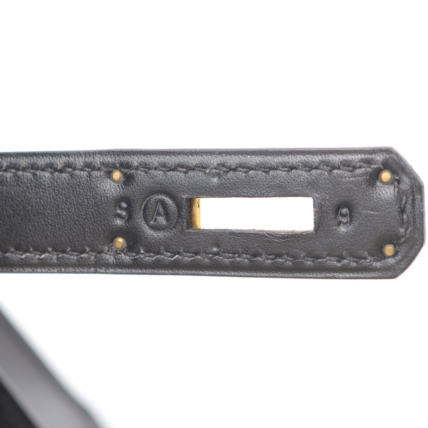 ケリー28 ハンドバッグ ボックスカーフ ブラック ゴールド金具 外縫い 2WAY ○A刻印 エルメス バッグ HERMES