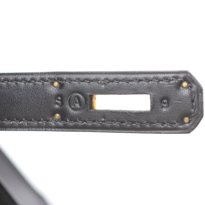 ケリー28 ハンドバッグ ボックスカーフ ブラック ゴールド金具 外縫い 2WAY ○A刻印 エルメス バッグ HERMES