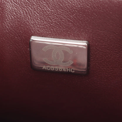 マトラッセ Wフラップ Wチェーンショルダーバッグ キャビアスキン ブラック シルバー金具 シャネル バッグ CHANEL