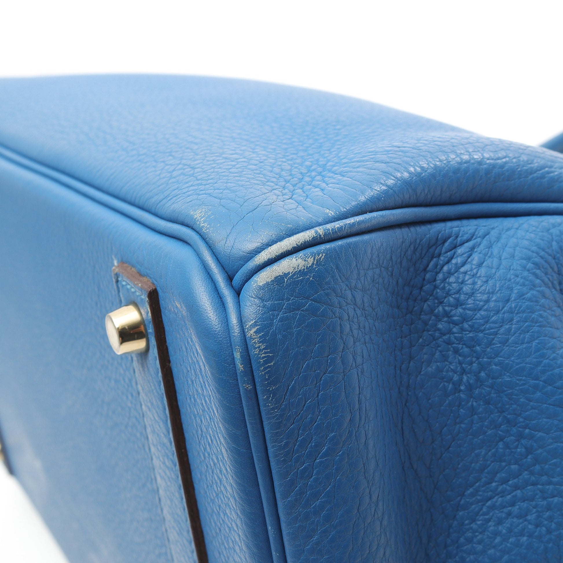バーキン40 ハンドバッグ トゴ ブルー ゴールド金具 □O刻印 エルメス バッグ HERMES