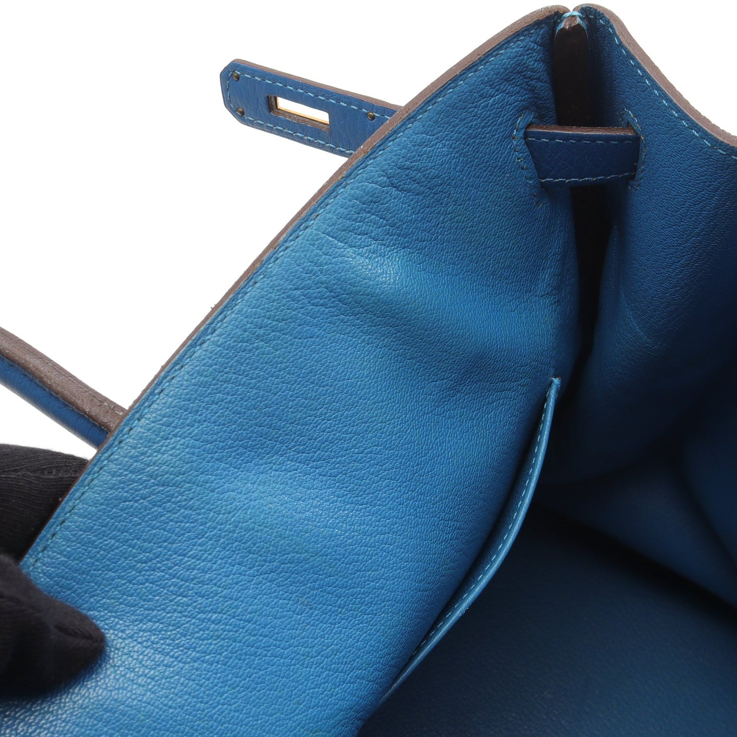 バーキン40 ハンドバッグ トゴ ブルー ゴールド金具 □O刻印 エルメス バッグ HERMES