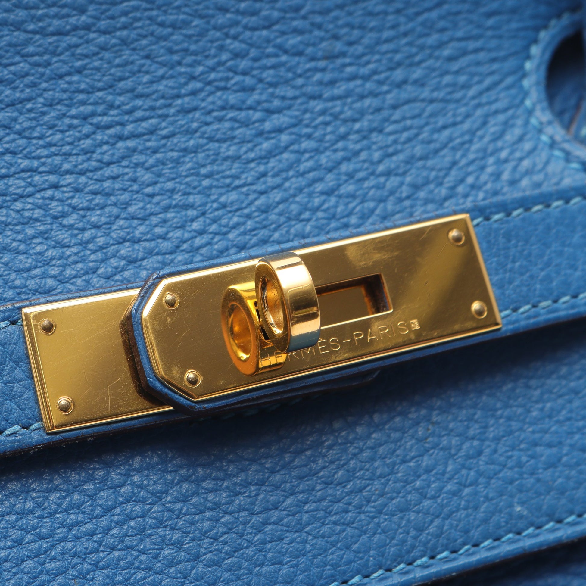 バーキン40 ハンドバッグ トゴ ブルー ゴールド金具 □O刻印 エルメス バッグ HERMES