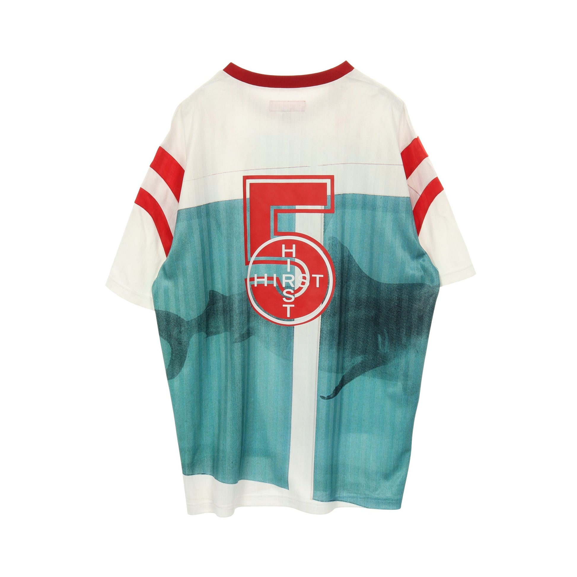 SUPREME × DAMIEN HIRST SOCCER JERSEY Tシャツ 鮫 ホワイト エメラルドグリーン レッド シュプリーム トップス Supreme