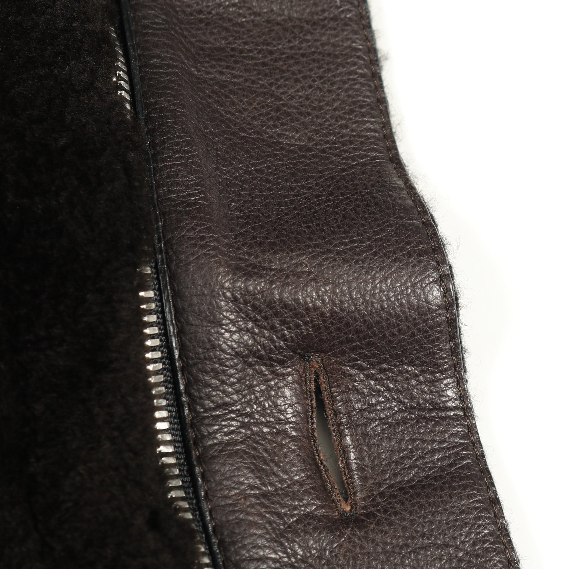 ニット ジャケット ブルゾン ウール レザー ダークグレー エルメス アウター HERMES