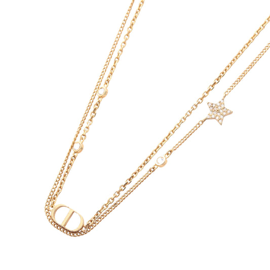 CDロゴ スター ネックレス GP ラインストーン ゴールド クリア ディオール アクセサリー DIOR