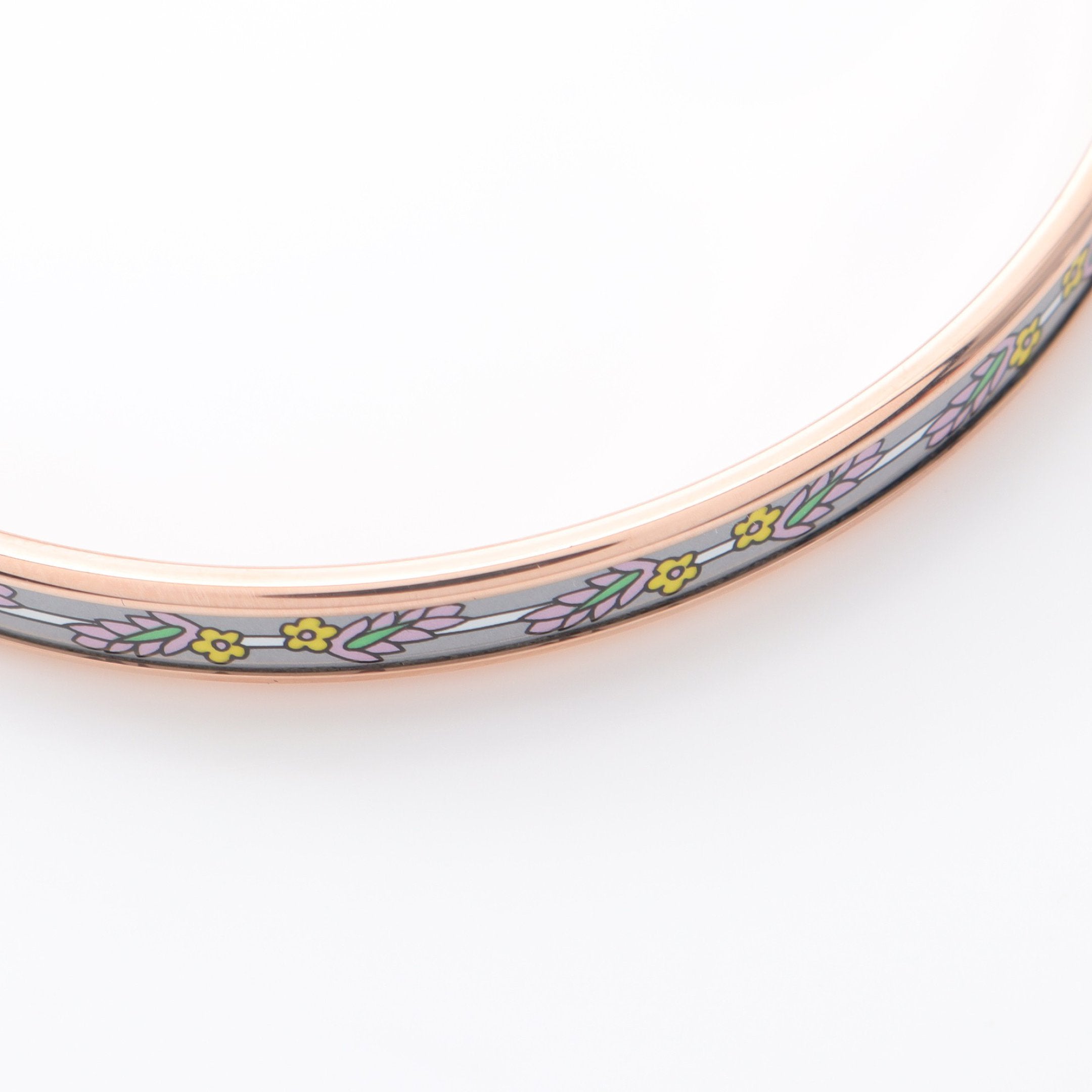 エマイユ ユニ バングル GP 七宝 ピンクゴールド グレー マルチカラー