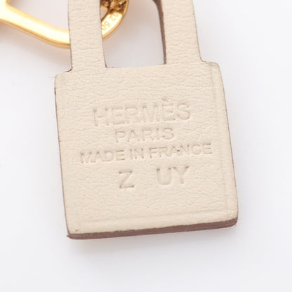 オーケリー ネックレス GP レザー ゴールド アイボリー Z刻印 エルメス アクセサリー HERMES