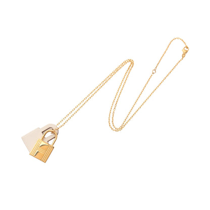 オーケリー ネックレス GP レザー ゴールド アイボリー Z刻印 エルメス アクセサリー HERMES