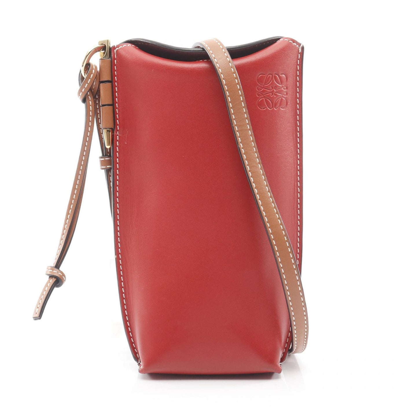 GATE POCKET ゲートポケット ショルダーバッグ レザー レッド ライトブラウン ロエベ バッグ LOEWE
