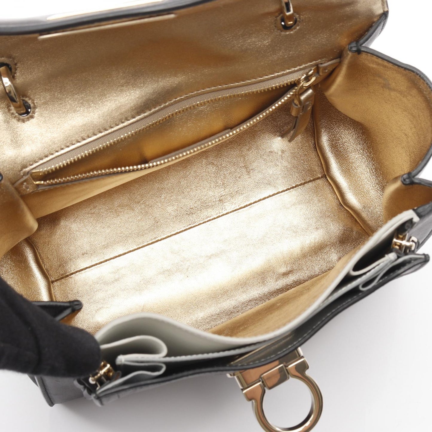 ソフィア レインボー ガンチーニ ハンドバッグ レザー ブラック 2WAY サルヴァトーレフェラガモ バッグ Salvatore Ferragamo