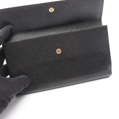 ココボタン 二つ折り長財布 Wホック財布 レザー ブラック ゴールド金具 シャネル 財布・小物 CHANEL