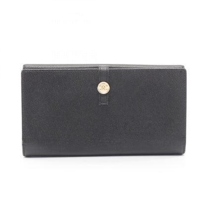 ココボタン 二つ折り長財布 Wホック財布 レザー ブラック ゴールド金具 シャネル 財布・小物 CHANEL