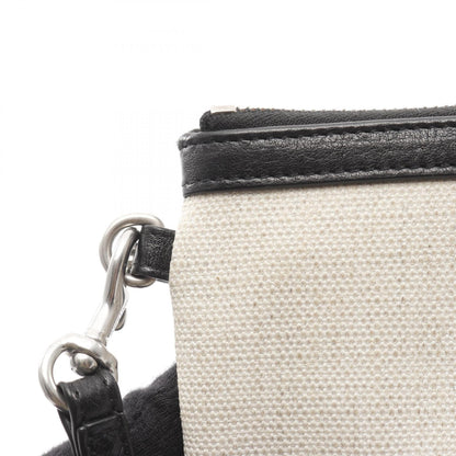 RIVE GAUCHE リヴ ゴーシュ クラッチバッグ キャンバス レザー アイボリー ブラック サンローランパリ バッグ SAINT LAURENT PARIS