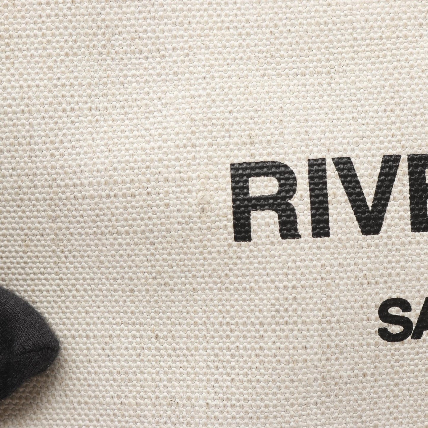 RIVE GAUCHE リヴ ゴーシュ クラッチバッグ キャンバス レザー アイボリー ブラック サンローランパリ バッグ SAINT LAURENT PARIS
