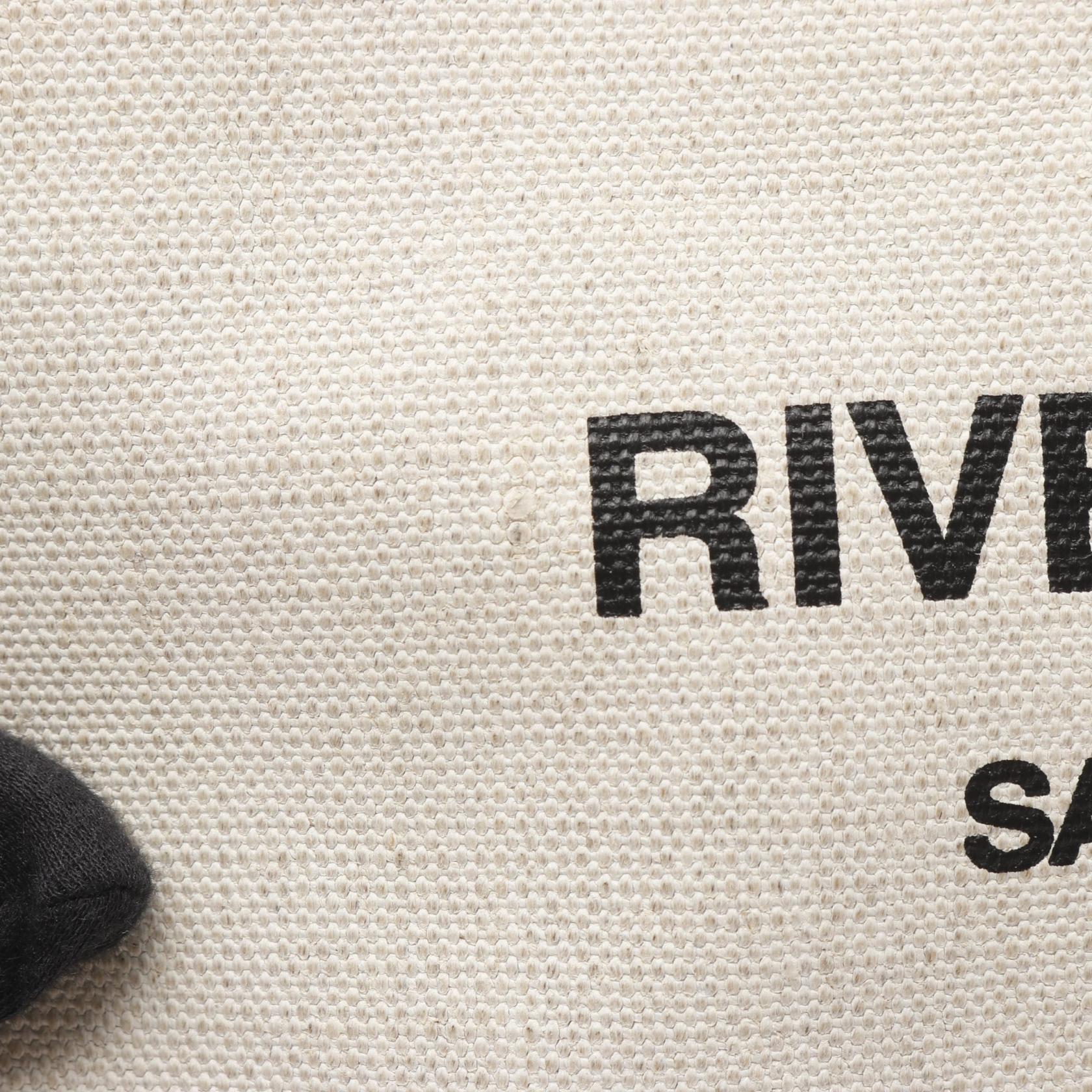 RIVE GAUCHE リヴ ゴーシュ クラッチバッグ キャンバス レザー アイボリー ブラック サンローランパリ バッグ SAINT LAURENT PARIS