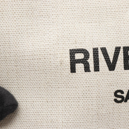 RIVE GAUCHE リヴ ゴーシュ クラッチバッグ キャンバス レザー アイボリー ブラック サンローランパリ バッグ SAINT LAURENT PARIS