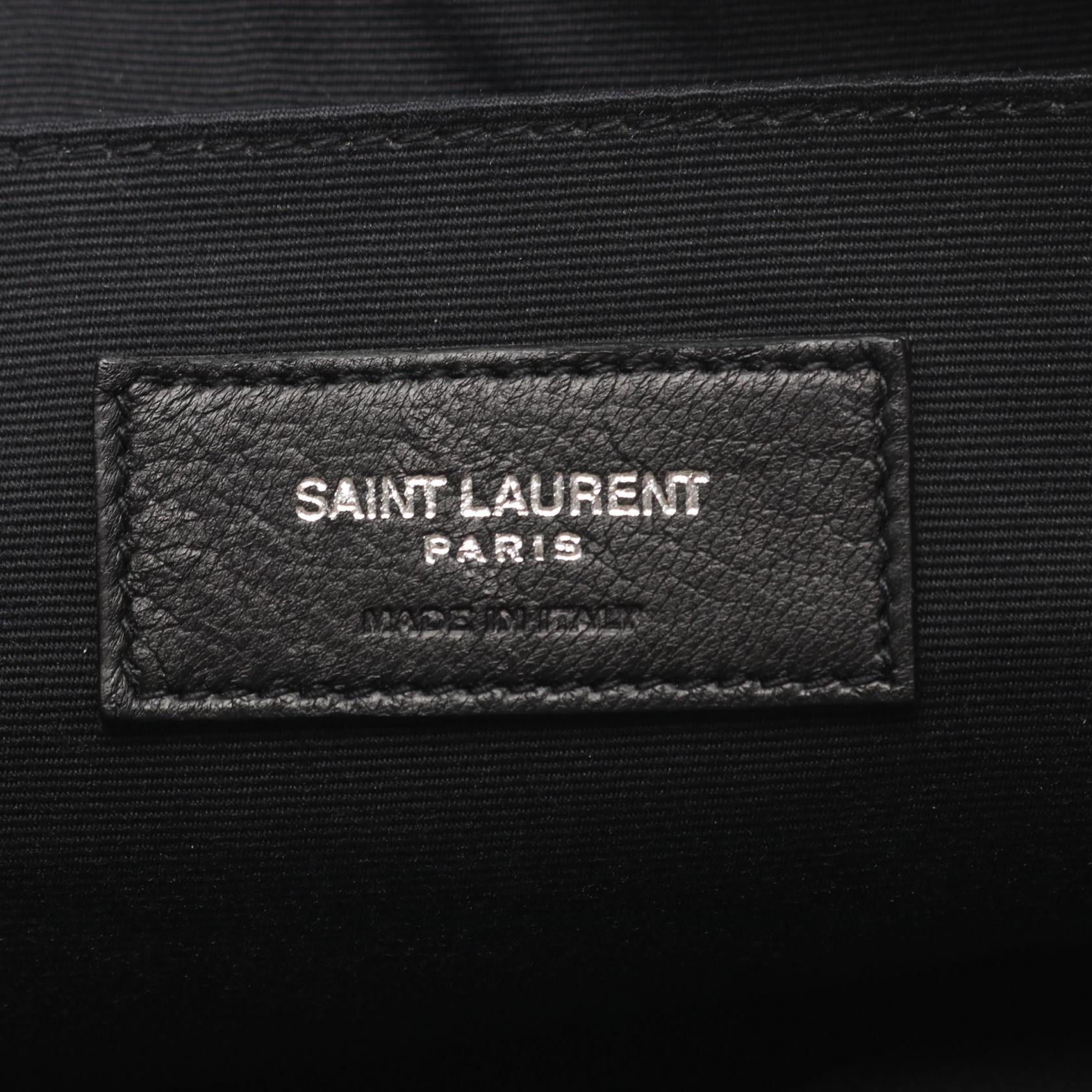 RIVE GAUCHE リヴ ゴーシュ クラッチバッグ キャンバス レザー アイボリー ブラック サンローランパリ バッグ SAINT LAURENT PARIS