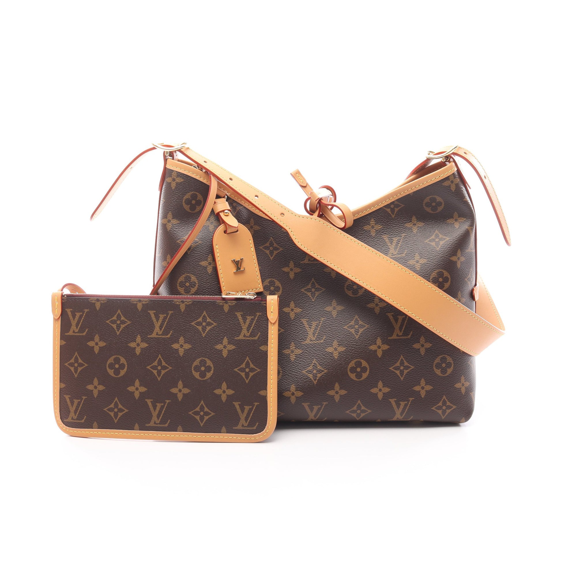 キャリーオール NM PM モノグラム ショルダーバッグ PVC レザー ブラウン ルイヴィトン バッグ LOUIS VUITTON