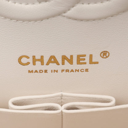 マトラッセ Wフラップ Wチェーンショルダーバッグ ツイード ホワイト マルチカラー ゴールド金具 シャネル バッグ CHANEL
