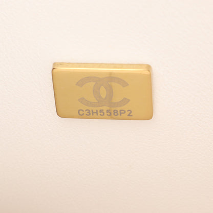 マトラッセ Wフラップ Wチェーンショルダーバッグ ツイード ホワイト マルチカラー ゴールド金具 シャネル バッグ CHANEL