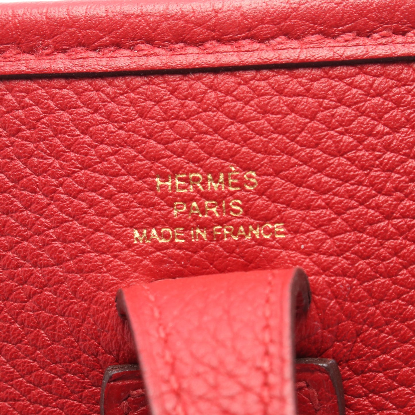 エヴリンTPM ルージュクー ショルダーバッグ トリヨンクレマンス レッド ゴールド金具 D刻印 エルメス バッグ HERMES