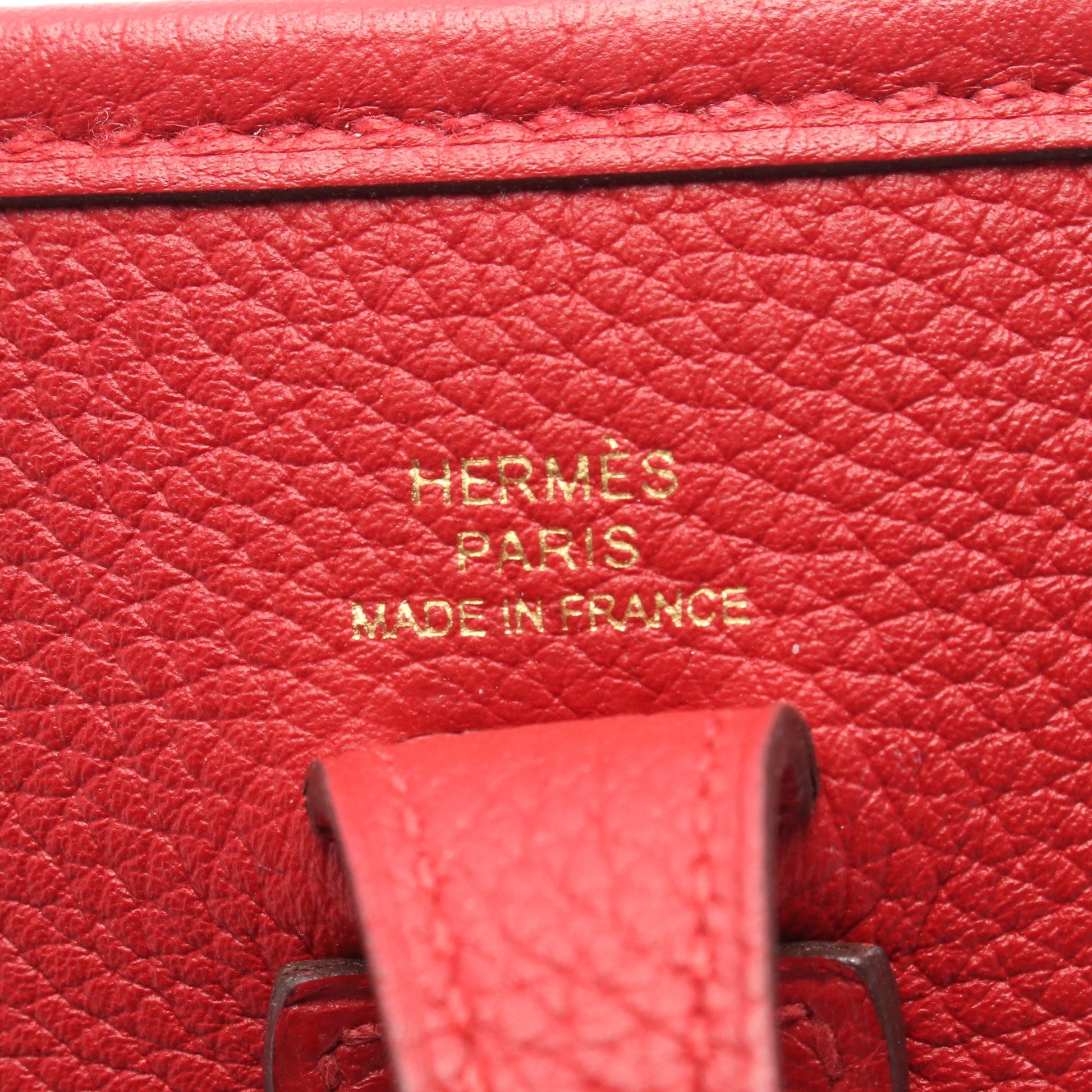 エヴリンTPM ルージュクー ショルダーバッグ トリヨンクレマンス レッド ゴールド金具 D刻印 エルメス バッグ HERMES